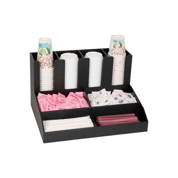 Dispense Rite Dispense-Rite - Cup, Lid, Straw And Condiment Organizer, 8 Compartments, Countertop - CLCO-4BT