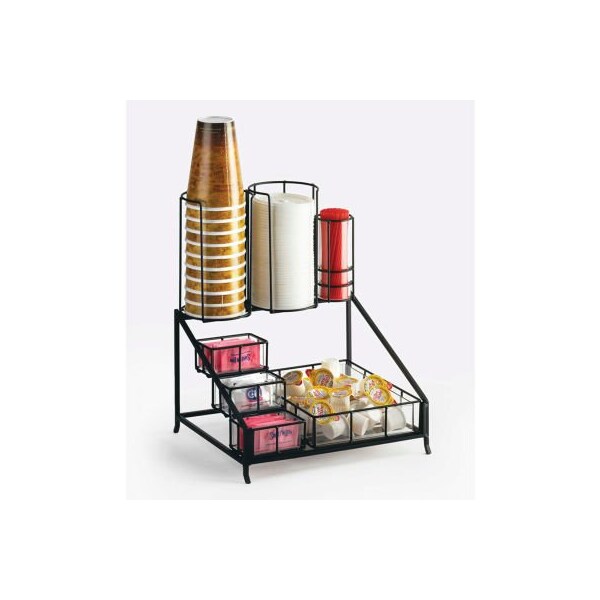 Cal Mil Plastics Cal-Mil 1453 Iron Coffee Condiment Display 12"W x 10-1/2"D x 14-1/2"H - 1453