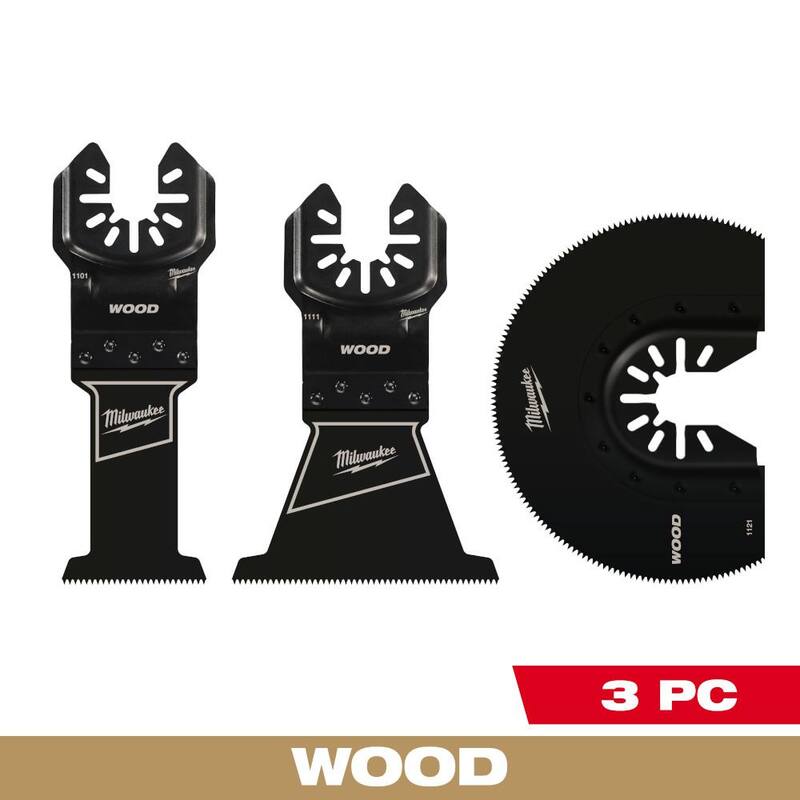 Kit de hojas para corte de madera oscilante para herramienta múltiple Milwaukee (3 piezas) - 49-10-9004