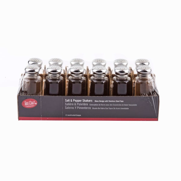 Tablecraft Tablecraft 2 oz. Paneled Glass Salt And Pepper Shaker, PK48 - C155-12