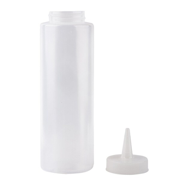 Tablecraft Std Sqz Bottle, Clr, 38mm, Cone, 8OZ, PK12 - 108C-1