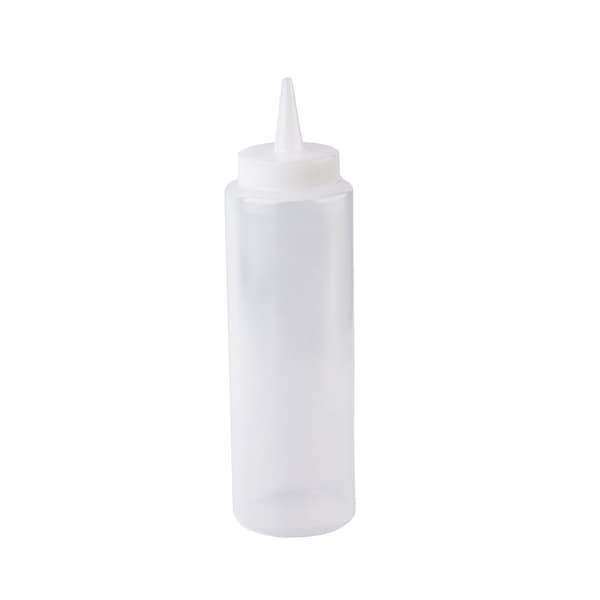 Tablecraft Std Sqz Bottle, Clr, 38mm, Cone, 8OZ, PK12 - 108C-1