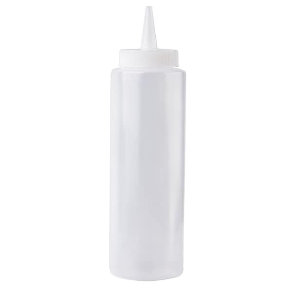 Tablecraft Std Sqz Bottle, Clr, 38mm, Cone, 8OZ, PK12 - 108C-1