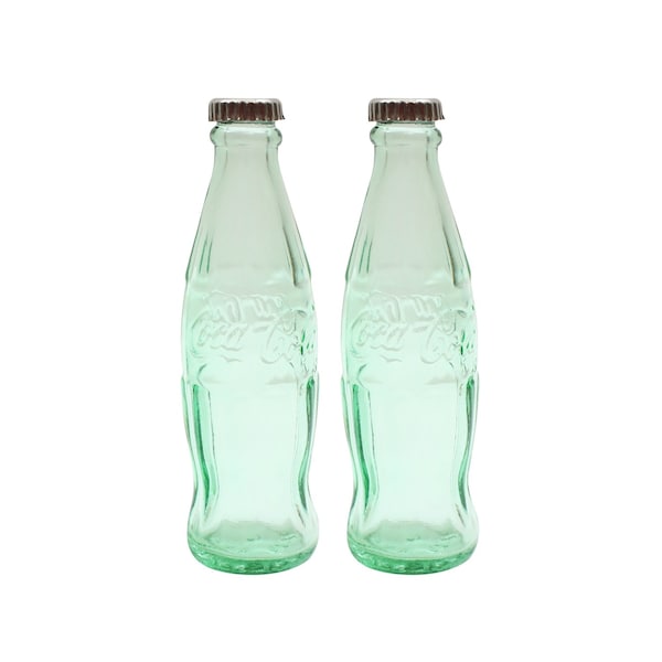 Tablecraft TableCraft Coca-Cola Clear Glass Salt and Pepper Shakers 1 oz - CC339A
