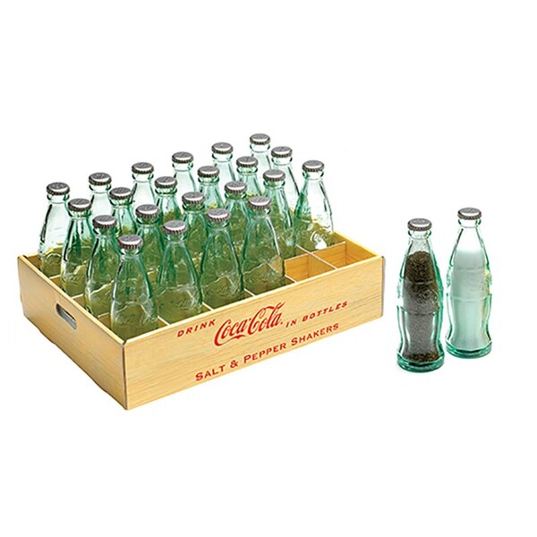 Tablecraft TableCraft Coca-Cola Clear Glass Salt and Pepper Shakers 1 oz - CC339A