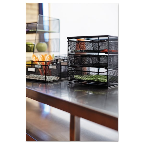 Safco Hospitality Organizer, 3 Tier, Black - 3275BL