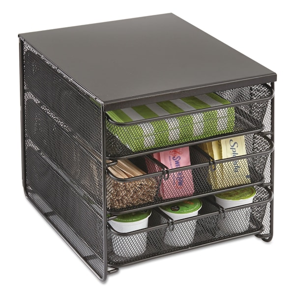 Safco Hospitality Organizer, 3 Tier, Black - 3275BL