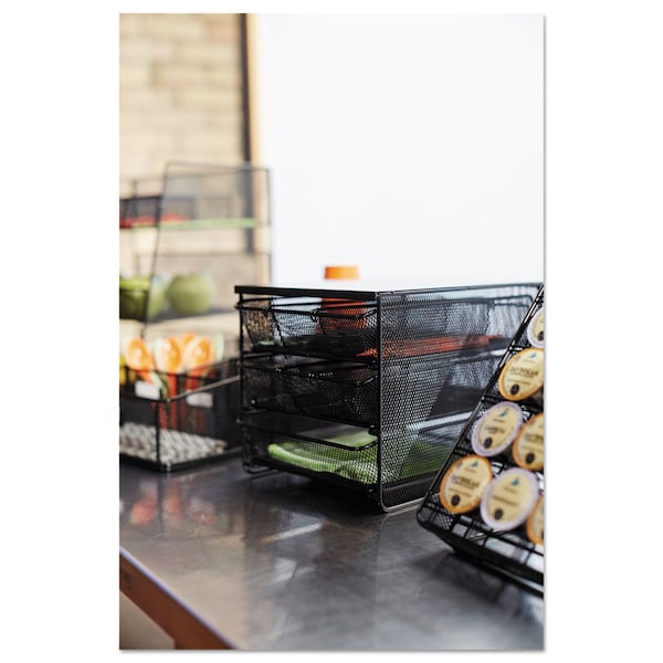 Safco Hospitality Organizer, 3 Tier, Black - 3275BL