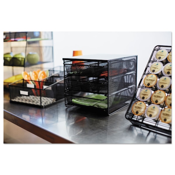 Safco Hospitality Organizer, 3 Tier, Black - 3275BL