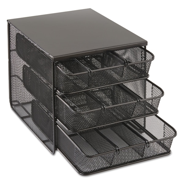 Safco Hospitality Organizer, 3 Tier, Black - 3275BL