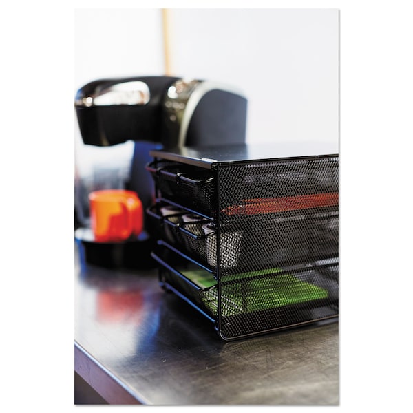 Safco Hospitality Organizer, 3 Tier, Black - 3275BL