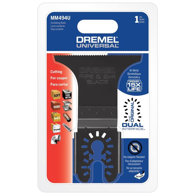 Dremel Universal 2-3/4 in. Cuchilla de herramienta múltiple oscilante para corte de bi-metal/madera/panel de yeso (1 pieza) - MM494U