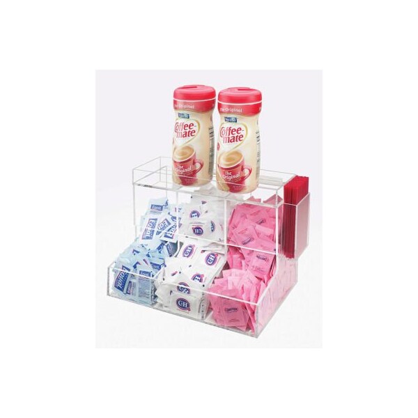 Cal Mil Plastics Cal-Mil 786 Coffee Condiment Organizer 3 Section 12"W x 8"D x 9-1/4"H - 786