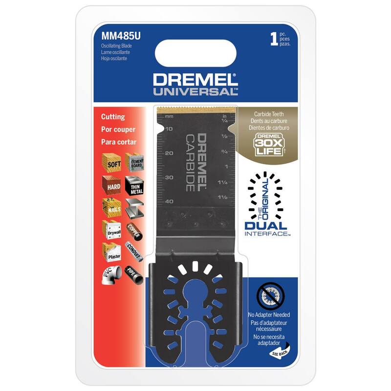Cuchilla universal de carburo de 1-1/4 pulg. para herramienta múltiple oscilante de corte al ras de Dremel (1 pieza) - MM485U