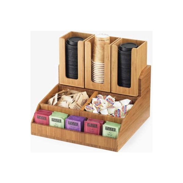 Cal Mil Plastics Cal-Mil 2019-60 Bamboo Condiment Station 15"W x 4-3/4"D x 19-3/4"H - 2019-60