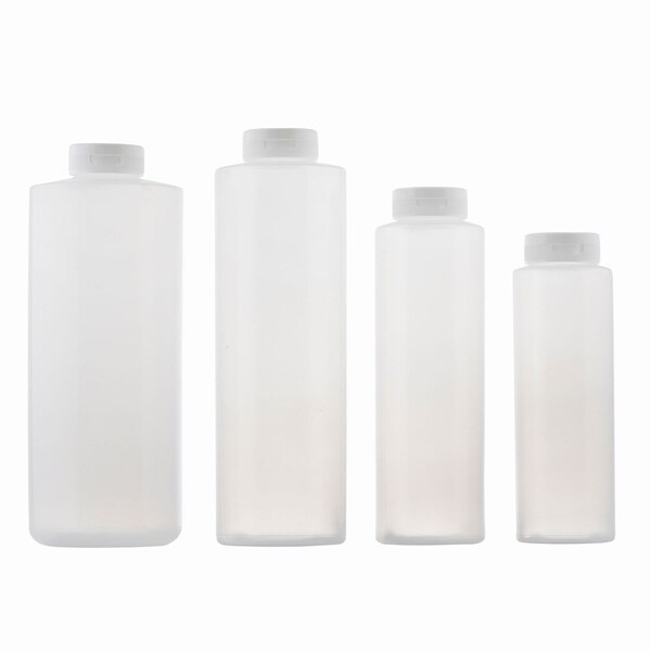 Tablecraft Flp Top Cap Sqz Bottle, Clr, Wht, 12OZ, PK12 - 2112C-1