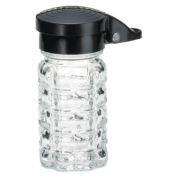 Tablecraft Glass Shakers, Black, 1-1/2 oz, PK12 - 163MPBK