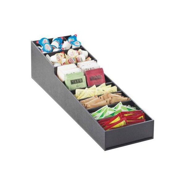 Cal Mil Plastics Cal-Mil 2059 Stackable Cup Dispenser and Condiment Display 6-1/2"W x 22-3/4 x 6-1/4"H Slanted Black - 2059