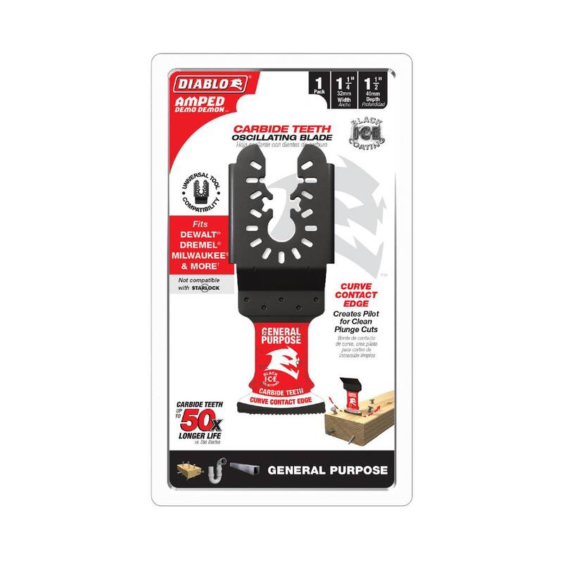DIABLO 1-1/4 pulgadas AMPED Demo Demon Universal Fit Carbide Teeth Oscillating Tool Blade para Cortes de Propósito General - DOU125CGP