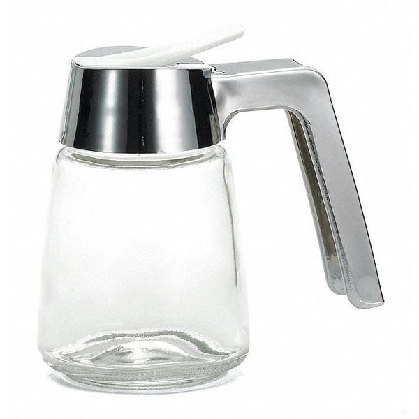 Tablecraft Glass Syrup Dispenser, Chrome, 8 oz, PK12 - 1270