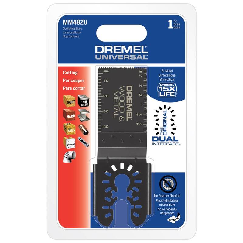 Cuchilla universal para herramienta multiherramienta oscilante de corte bimetálico/madera/panel de yeso de 1-1/4 pulgadas (1 pieza) - MM482U