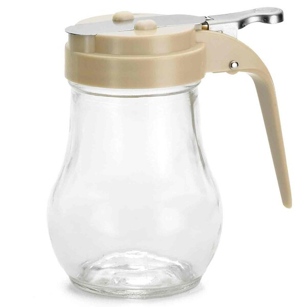 Tablecraft Glass Syrup Dispenser, Almond, 6 oz, PK12 - 406A