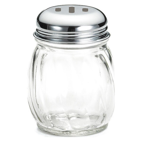 Tablecraft Swirl Glass Shkr, Chrm Metal Top, 6OZ, PK12 - 260SL-1
