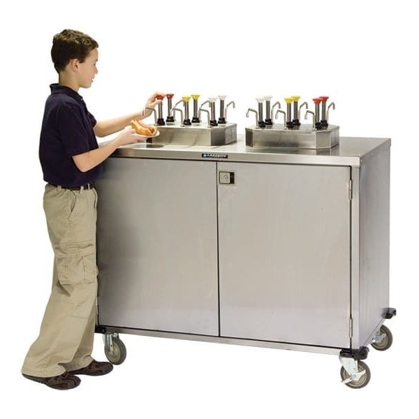 Lakeside Condiment Cart w/ 12 EZ Serv Tower Pumps-Dispense Up to 3 Products - 70270