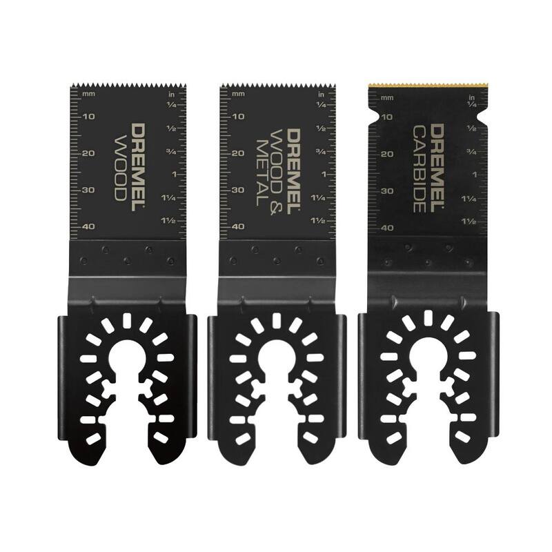 Kit de hojas universales para herramienta multifuncional oscilante de carburo/bimetálicas/madera de 1-1/4 pulgadas (3 piezas) - MM488BU