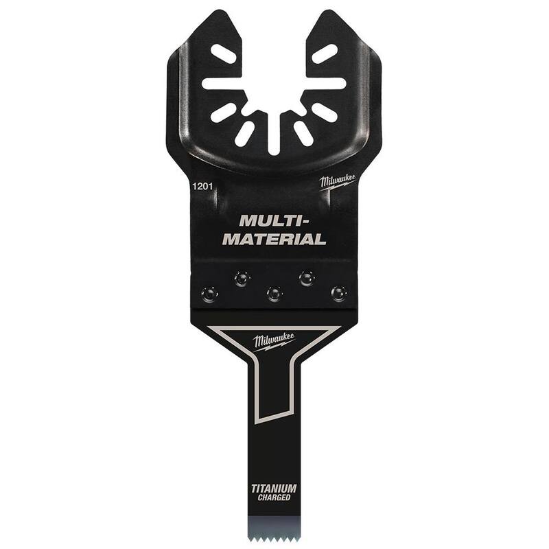 Cuchilla oscilante para herramienta múltiple Milwaukee de 3/8 pulgadas de titanio bimetálico de ajuste universal para corte de madera y metal (paquete de 1) - 49-25-1201