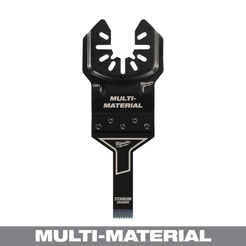 Cuchilla oscilante para herramienta múltiple Milwaukee de 3/8 pulgadas de titanio bimetálico de ajuste universal para corte de madera y metal (paquete de 1) - 49-25-1201