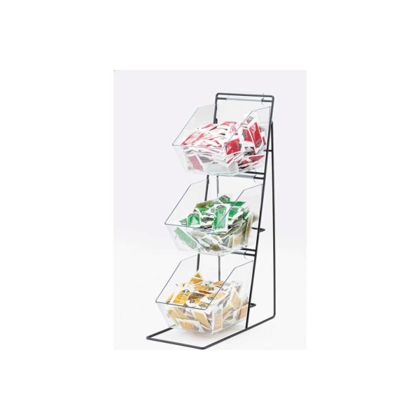 Cal Mil Plastics Cal-Mil 1709 3 Tier Iron Condiment Display with Clear Bins 12"W x 18"D x 22"H - 1709