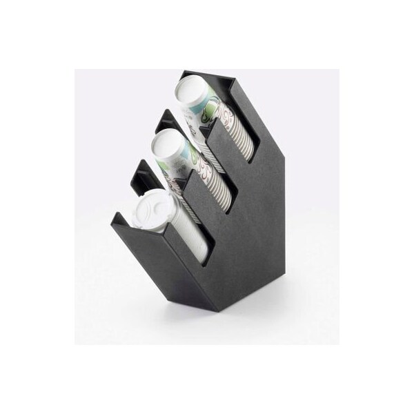 Cal Mil Plastics Cal-Mil 2048-3 Classic Cup / Lid Organizer 5-1/2"W x 16-1/4"D x 16-1/4"H Black - 2048-3