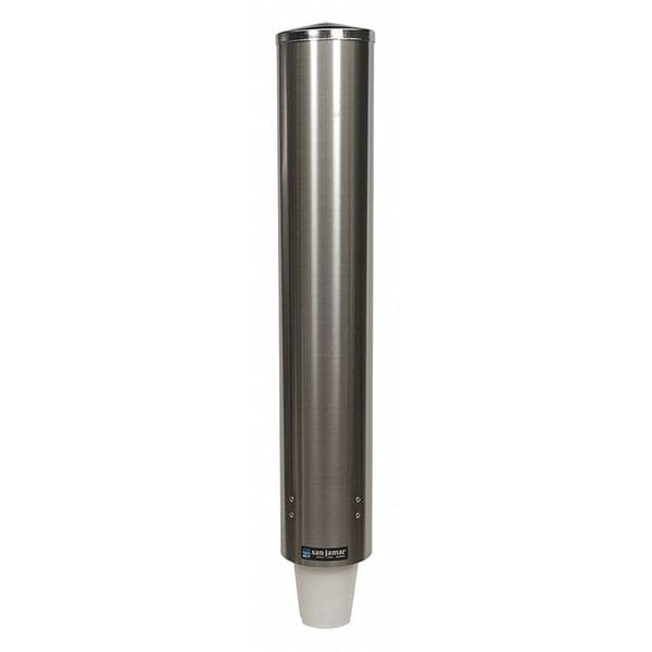 San Jamar Cup Dispensr, Pull-Type Foam, 12-24 oz., SS - C4400PF
