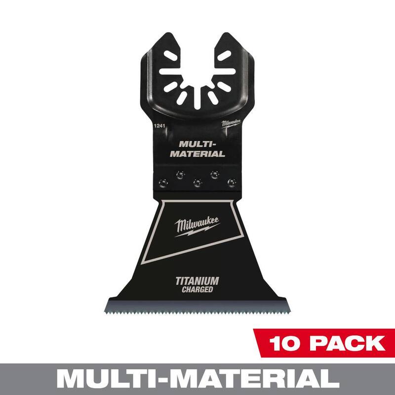 Milwaukee 2-1/2 pulg. Cuchilla oscilante de metal bi-metálico de titanio para corte de madera y metal con ajuste universal (paquete de 10) - 49-25-1249