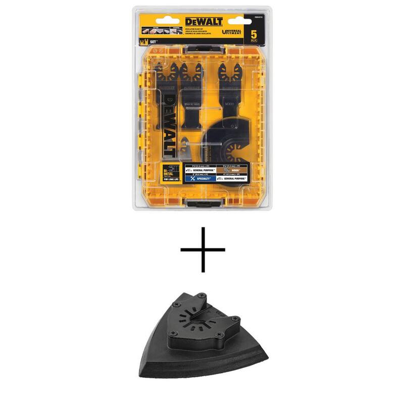 Juego de cuchillas oscilantes DEWALT (de 5 piezas) con almohadilla de lijado oscilante de regalo - DWA4216WDWA4200