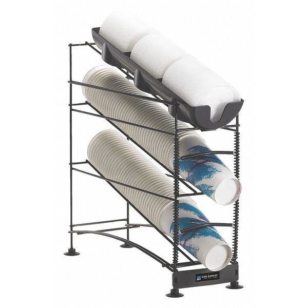 Zoro Select Wireworks, 3Tier Cup Dispenser, W/Lid Tray - C8503WF
