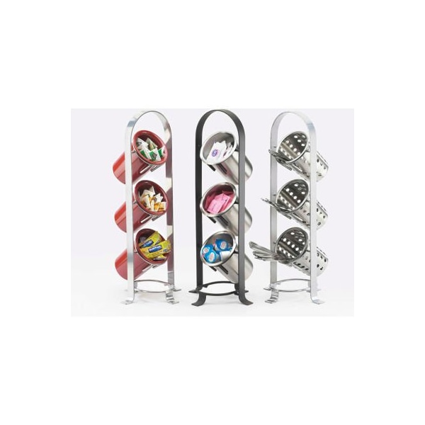 Cal Mil Plastics Cal-Mil 1583-13 Soho 3 Tier Cylinder Display 8-3/4"W x 8-1/2"D x 21"H Black - 1583-13