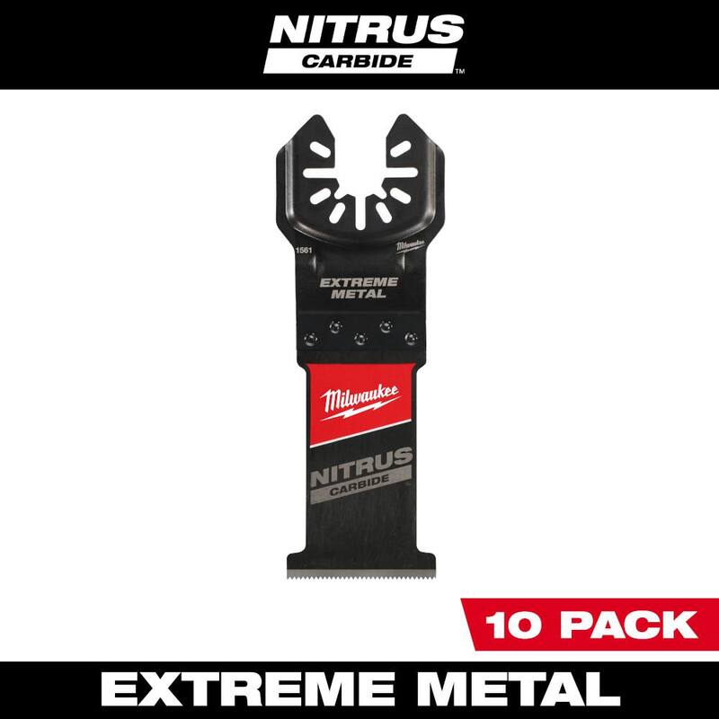 Milwaukee 1-3/8 pulg. Hoja de herramienta multiusos oscilante para corte extremo de metal Nitrus Carbide de ajuste universal (paquete de 10) - 49-25-1569
