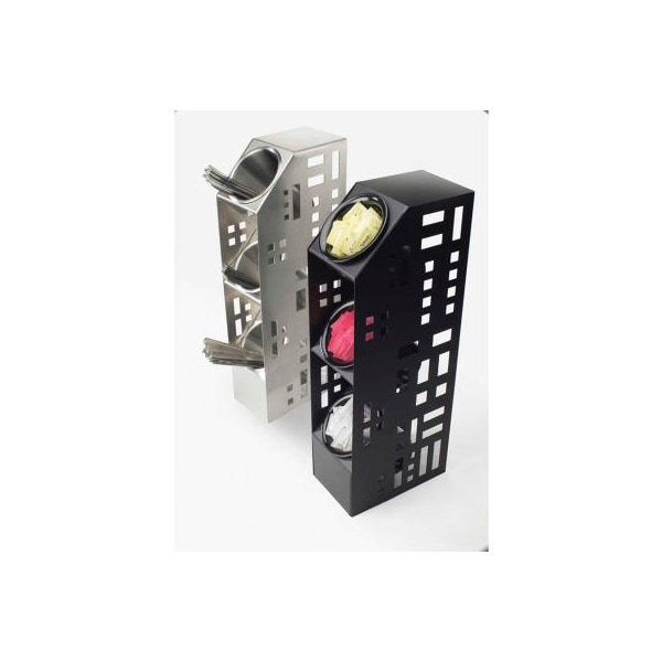 Cal Mil Plastics Cal-Mil 1605-55 Squared 3 Cylinder Display 5"W x 8"D x 20-1/2"H Stainless Steel - 1605-55