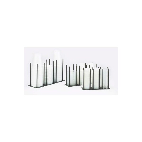 Cal Mil Plastics Cal-Mil 1516-2-13 Ramekin / Lid Organizer Up to 3" Diameter 8-1/8"W x 3"D x 6"H Black - 1516-2-13