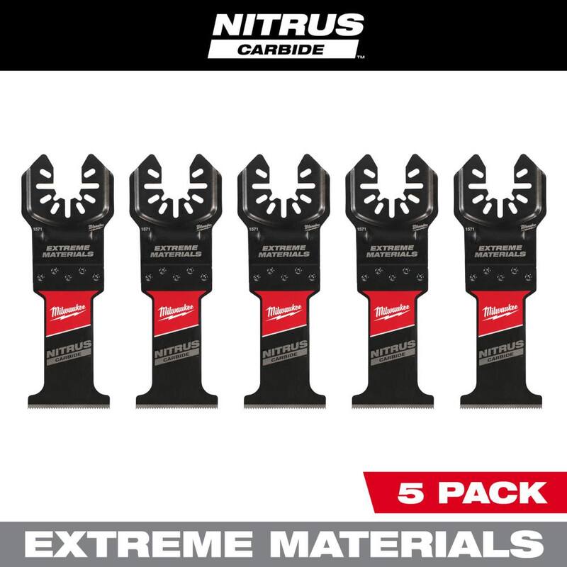 Milwaukee 1-3/8 in. Nitrus Carbide Universal Fit Extreme Materials Cutting Oscillating Multi-Tool Blade (paquete de 5) - 49-25-1576