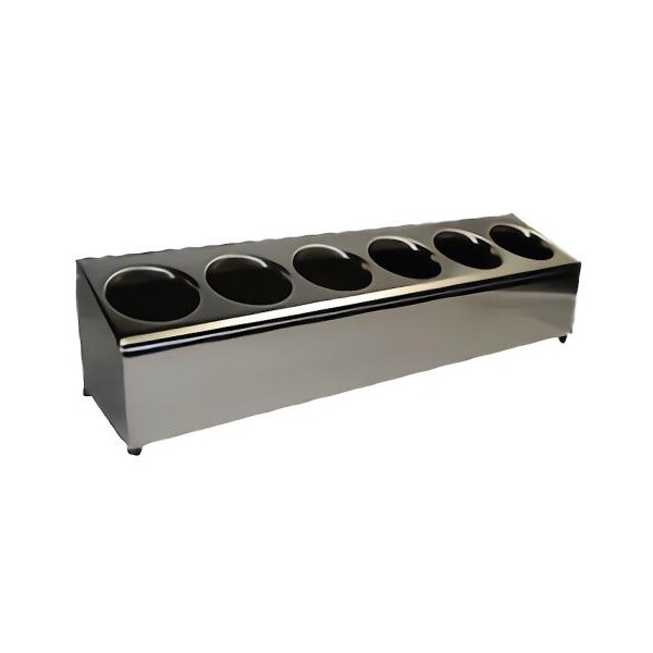Steril-Sil 29 in x 7 1/2 in Six Hole Stainless Steel Flatware Holder - LTC-6