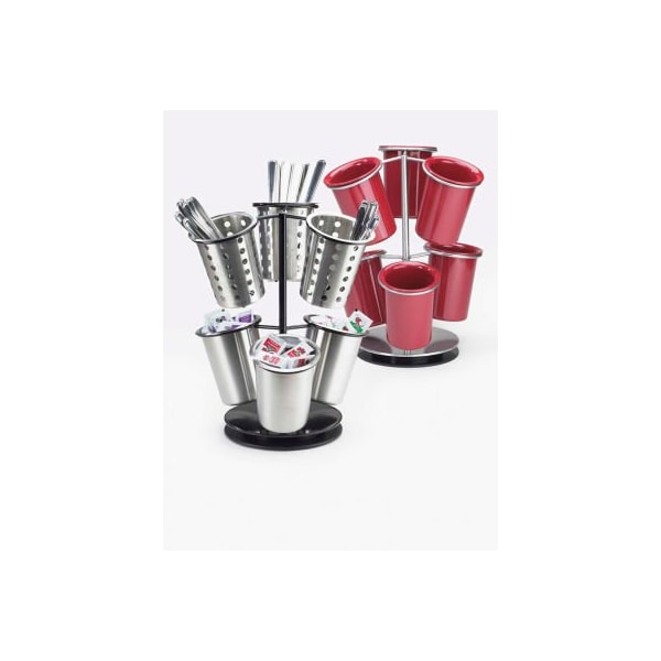Cal Mil Plastics Cal-Mil 1227-13 6 Cylinder Display 12"W x 12"D x 15-1/4"H Black - 1227-13
