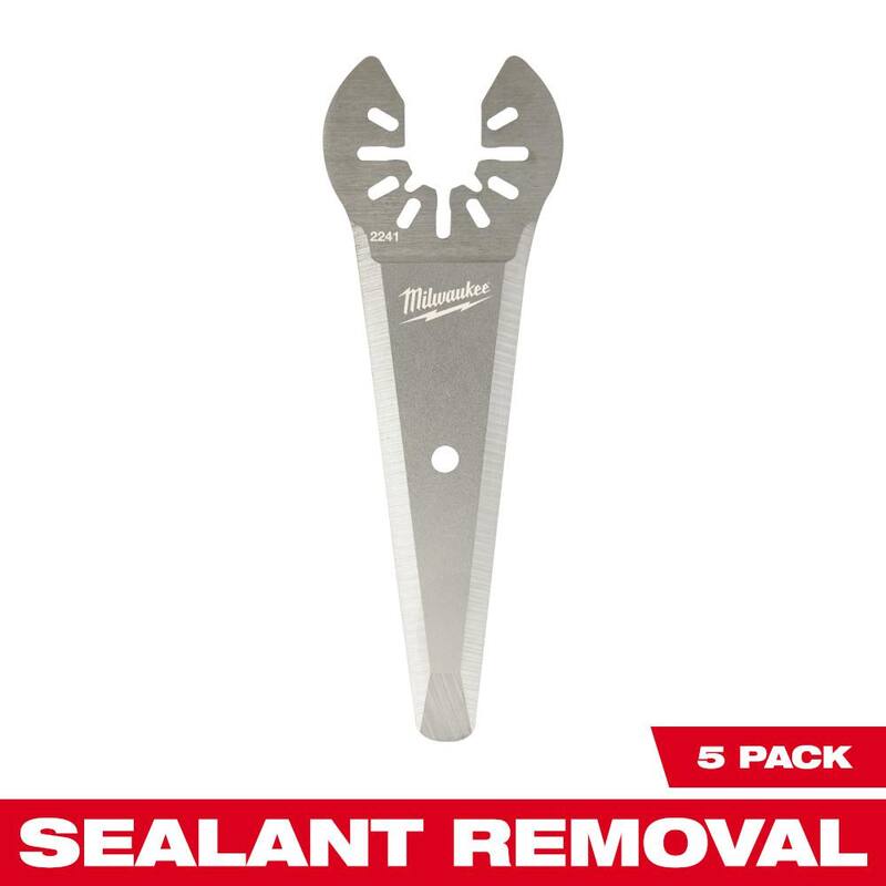 Milwaukee 3 pulgadas Hoja multifuncional oscilante cortadora de sellador cónico de acero inoxidable (5 piezas) - 49-25-2241