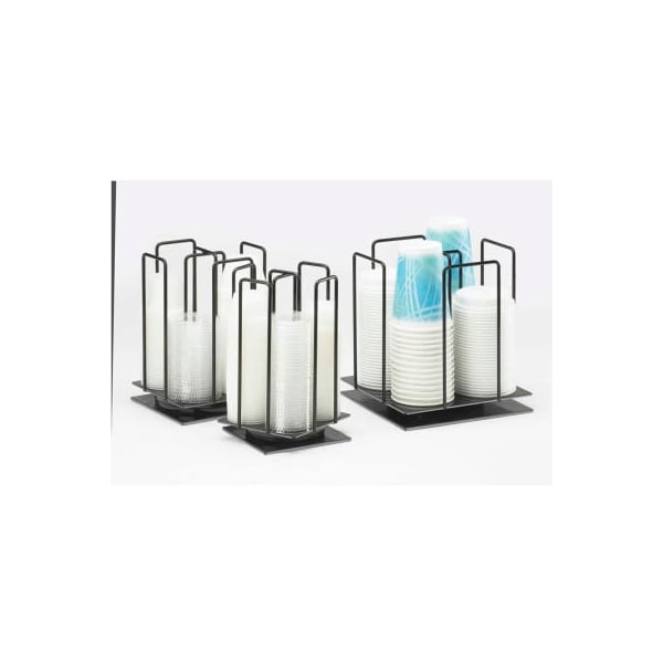 Cal Mil Plastics Cal-Mil 1212-4 Rotating Iron Lid / Ramekin Organizer Up to 4" Diameter 10"W x 10"D x 10-1/2"H - 1212-4