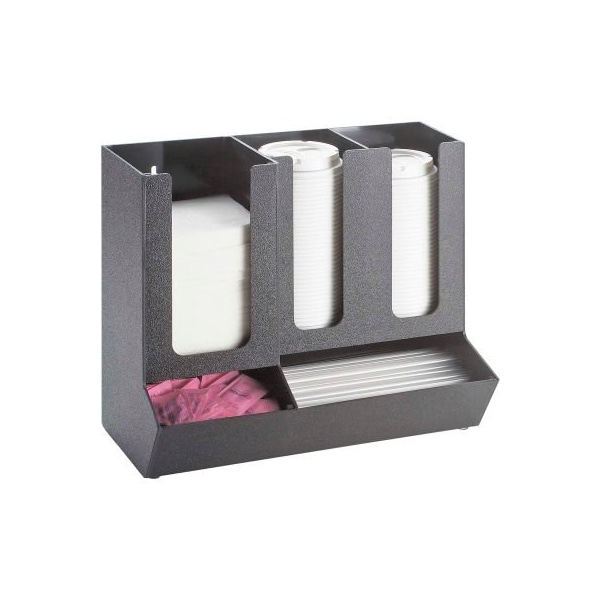 Cal Mil Plastics Cal-Mil 1013 Classic Black Cup and Lid Organizer 13-1/2"W x 7-1/4"D x 11-1/2"H - 1013