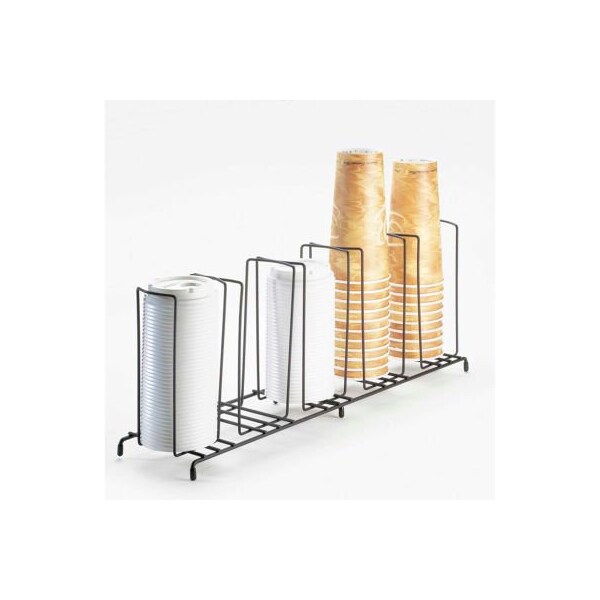Cal Mil Plastics Cal-Mil 1233 5 Section Cup and Lid Organizer 22"W x 6"D x 9"H - 1233