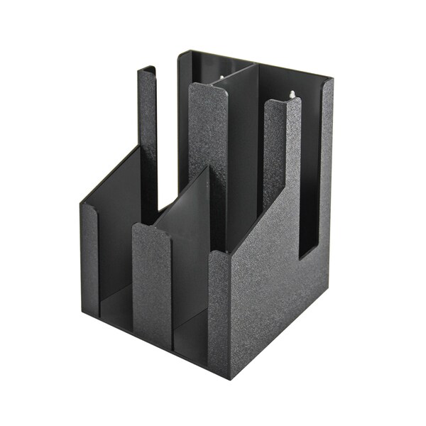 Azar Displays Two-Tier, Four Compartment Organizer for Plastic Cups and Lids, Black - 400314