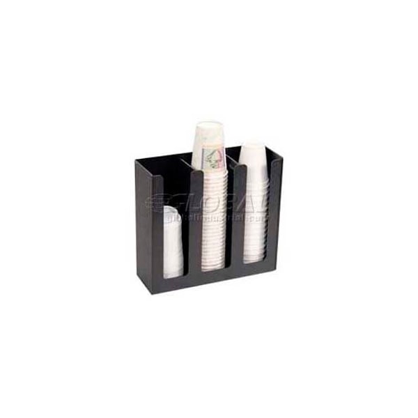 Vertiflex Products Vertiflex Products Cup/Lid Holder, 3 Columns, 12-3/4"W x 4-1/2"D x 11-3/4"H, Black - VRTVFPC1000